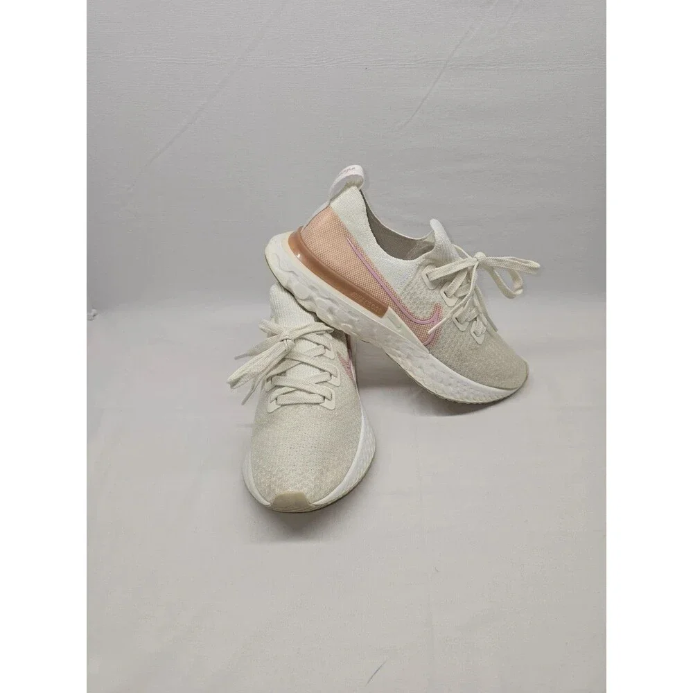 Nike React Infinity Run Flyknit Shoes Womens 8.5 BeigeRunning Sneakers